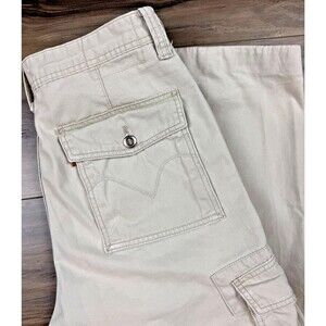 Levi's Cargo Pants Mens 34x30 Khaki Loose Straight 100% Cotton Utility Pockets